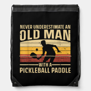 Cool Pickleball Art For Men Women Paddle Picklebal Drawstring Bag