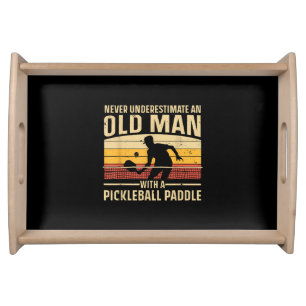 Cool Pickleball Art For Men Women Paddle Picklebal Serving Tray