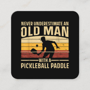 Cool Pickleball Art For Men Women Paddle Picklebal Square Business Card