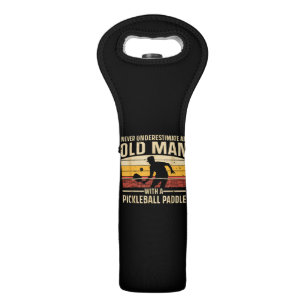Cool Pickleball Art For Men Women Paddle Picklebal Wine Bag