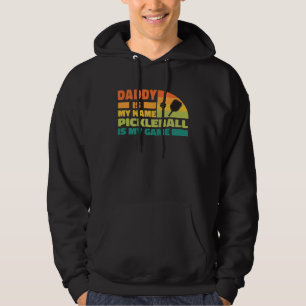 Cool Pickleball Dad Paddle Retro Sunset Paddlebal Hoodie