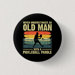 Cool Pickleball Design For Men Grandpa Pickleball  Button