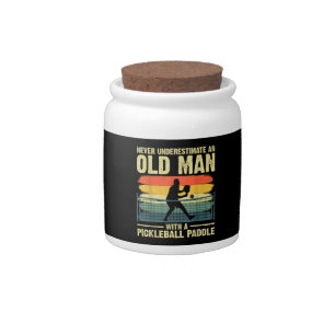 Cool Pickleball Design For Men Grandpa Pickleball  Candy Jar