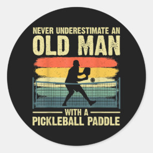 Cool Pickleball Design For Men Grandpa Pickleball Classic Round Sticker