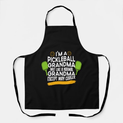 Cool Pickleball Grandma with Pickleball Paddle Apron