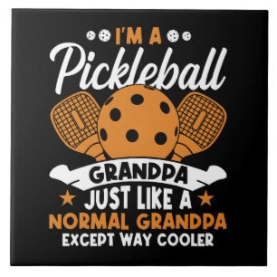 Cool Pickleball Grandpa Player Ceramic Tile