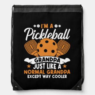 Cool Pickleball Grandpa Player Drawstring Bag