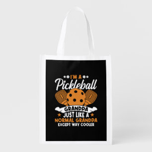 Cool Pickleball Grandpa Player Grocery Bag