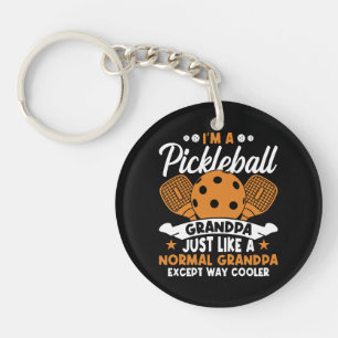 Cool Pickleball Grandpa Player Keychain