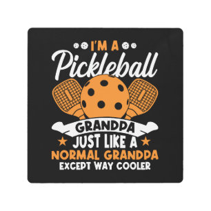 Cool Pickleball Grandpa Player Metal Print