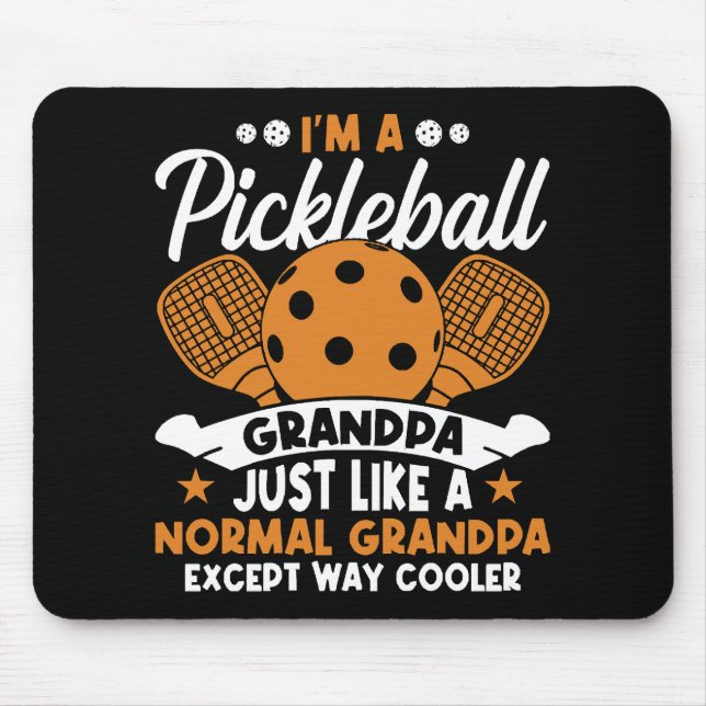 Cool Pickleball Grandpa Player Mouse Pad (Front)