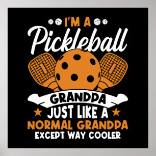 Cool Pickleball Grandpa Player Poster