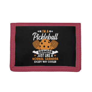 Cool Pickleball Grandpa Player Tri-fold Wallet
