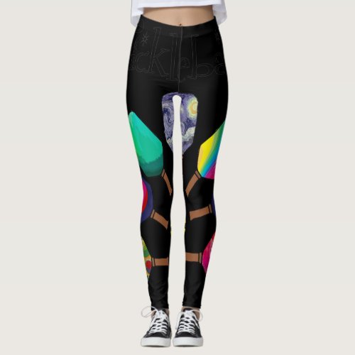 Cool Pickleball Paddle Sports Rainbow Leggings