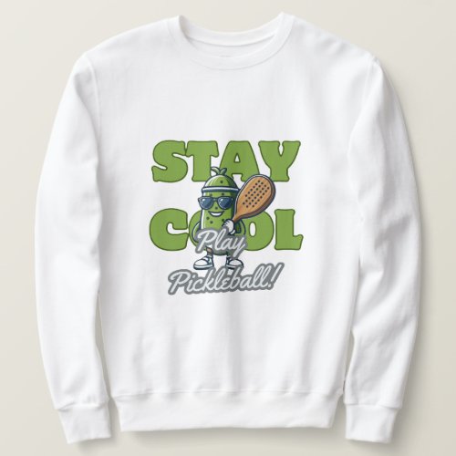 Cool Pickleball Pickle Cartoon Sweatshirt