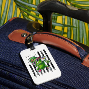 Cool Pickleball Player Pickle USA Flag Sports Luggage Tag