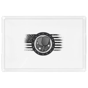 Cool Pickleball Sport USA Grunge Flag - Pickleball Acrylic Tray