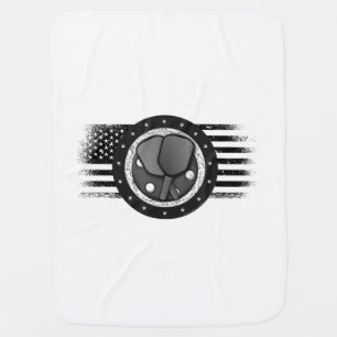 Cool Pickleball Sport USA Grunge Flag - Pickleball Baby Blanket