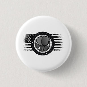 Cool Pickleball Sport USA Grunge Flag - Pickleball Button