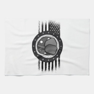 Cool Pickleball Sport USA Grunge Flag - Pickleball Kitchen Towel