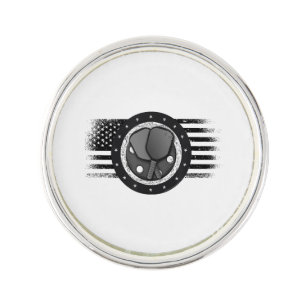 Cool Pickleball Sport USA Grunge Flag - Pickleball Lapel Pin