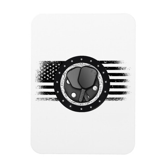 Cool Pickleball Sport USA Grunge Flag - Pickleball Magnet (Vertical)