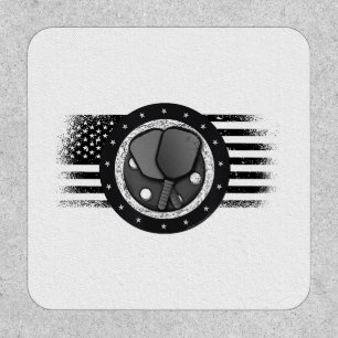 Cool Pickleball Sport USA Grunge Flag - Pickleball Patch