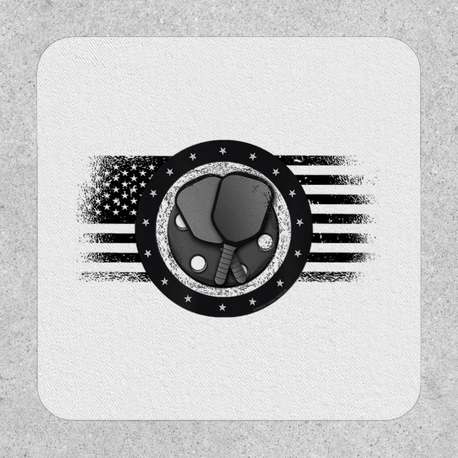 Cool Pickleball Sport USA Grunge Flag - Pickleball Patch (Front)