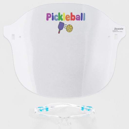 Cool Pickleball Sports Art Face Shield (Front w/Glasses)