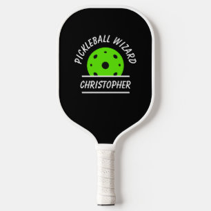 Cool Pickleball Wizard Name Ball Black Green Sport Pickleball Paddle