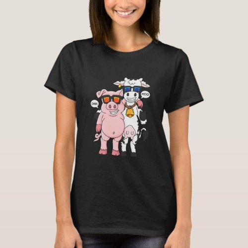 Cool Pig Cow Farmer Gift  T_Shirt