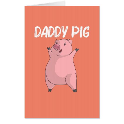 cool pig   men dad swine boar piggy farm animal  card