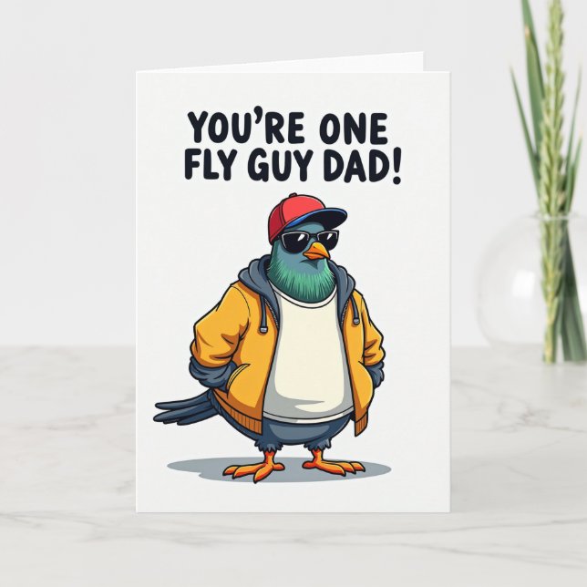 Cool Pigeon Fathers Day Card (Front)
