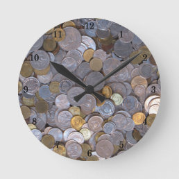 Cool Pile of Coins Wall Clock