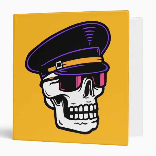 Cool Pilot Skull 3 Ring Binder (Front/Inside)