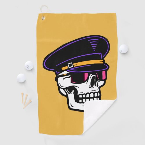 Cool Pilot Skull Golf Towel