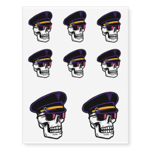 Cool Pilot Skull Temporary Tattoos