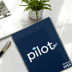 Cool 'Pilot' Typography Airplane & Photo, Custom Planner