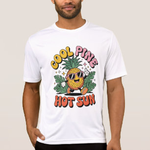 Cool Pine Hot Sun Retro Pineapple Summer Vibes T-Shirt