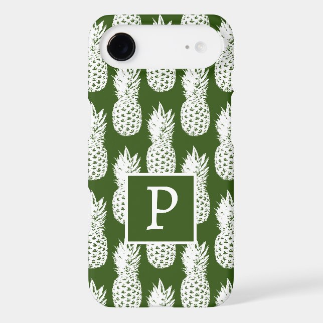 Cool pineapple ananas pattern custom monogram Case-Mate iPhone case (Back)
