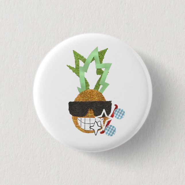 Cool Pineapple Badge Pinback Button (Front)