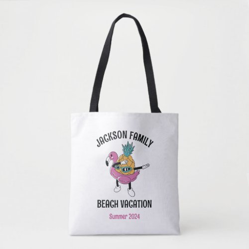 Cool Pineapple Family Reunion Trip Beach Vacation Tote Bag