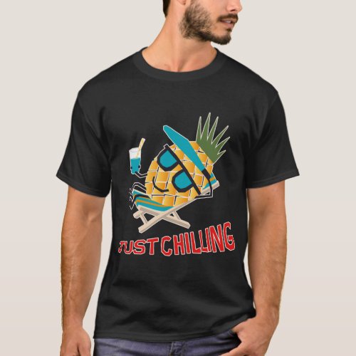 Cool Pineapple Fruit Chilling Funny Kawaii Summer  T_Shirt