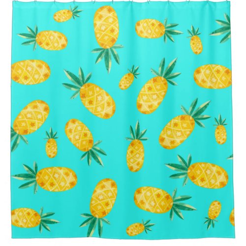 Cool Pineapple Graphic Shower Curtain