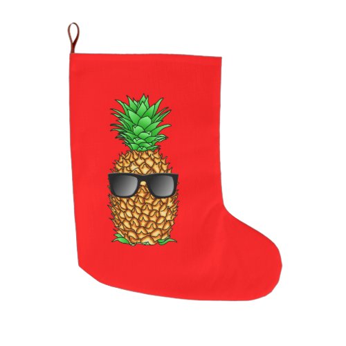 Cool Pineapple Large Christmas Stocking