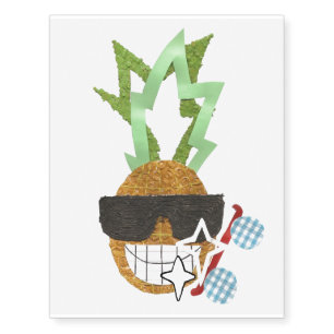 Cool Pineapple No Background Temporary Tattoo