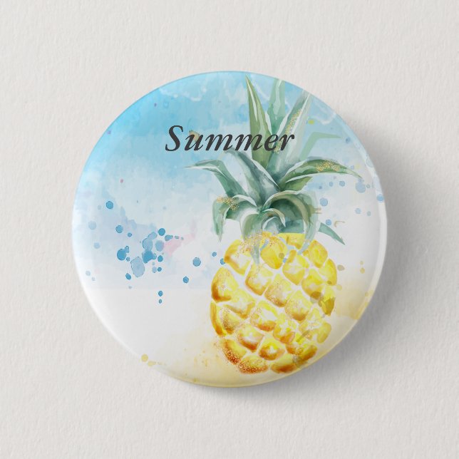 Cool Pineapple Summer  Button (Front)