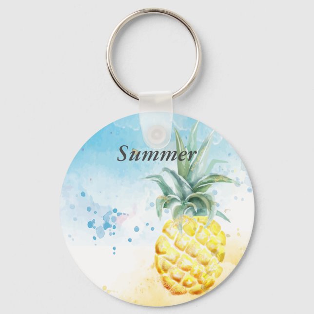 Cool Pineapple Summer  Keychain (Front)