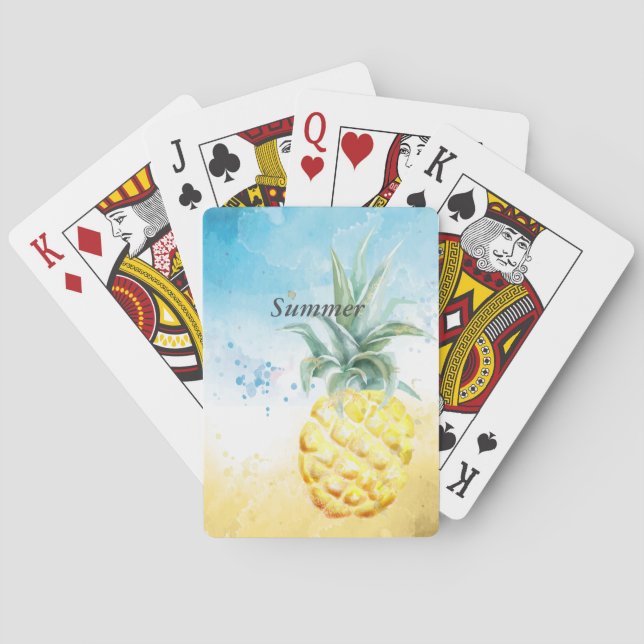 Cool Pineapple Summer Poker Cards (Back)