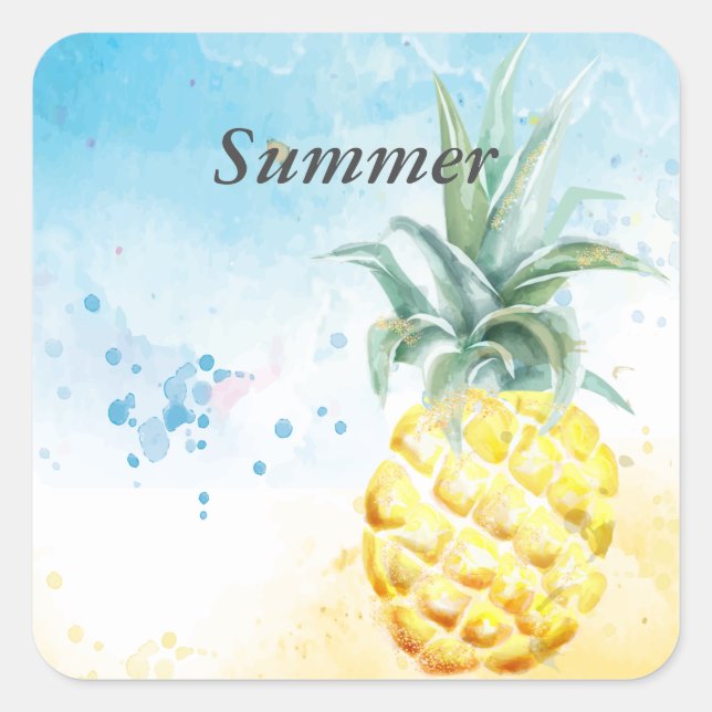 Cool Pineapple Summer  Square Sticker (Front)